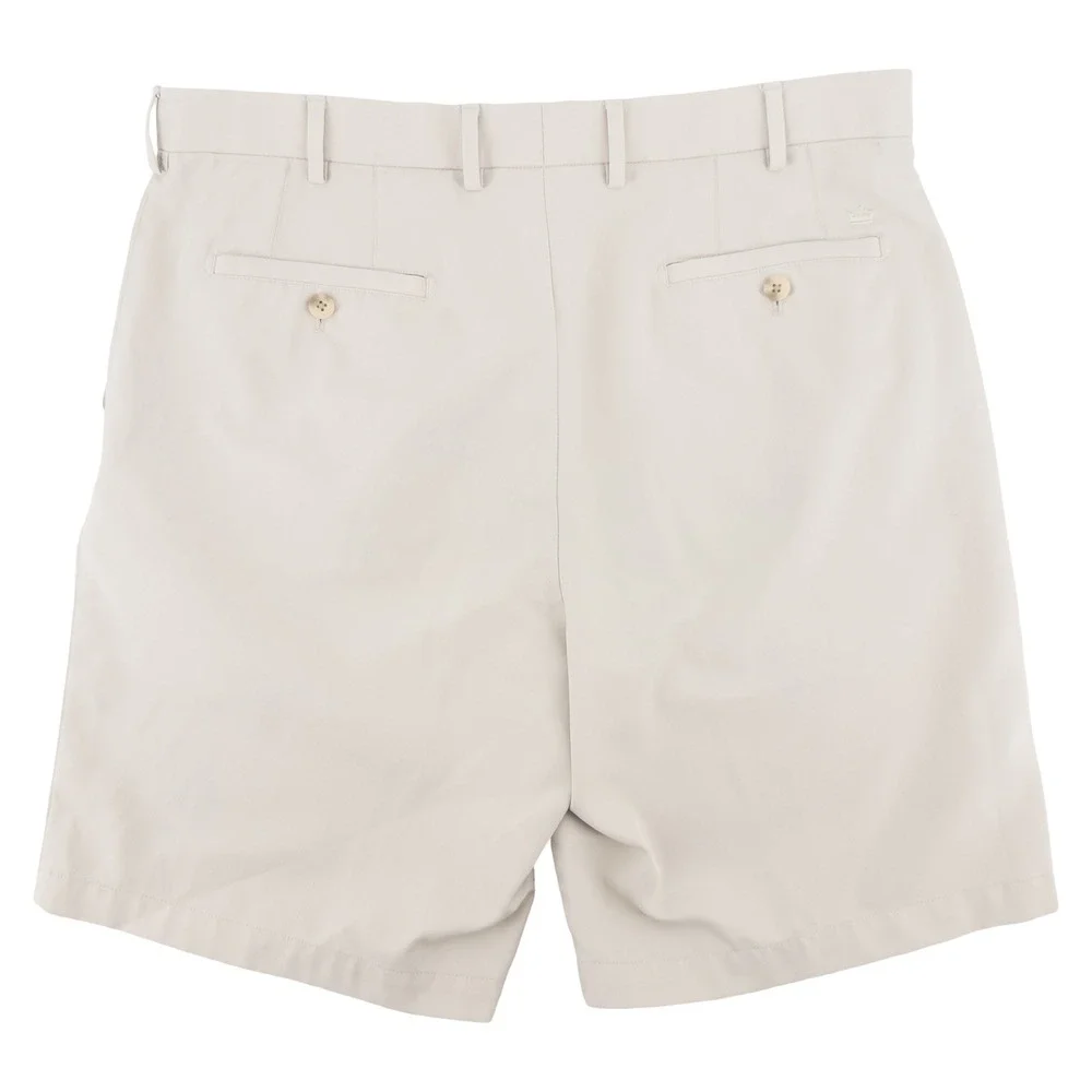 Peter Millar Mens 36 Salem Performance Shorts Beige Tan Wicking Golf Preppy